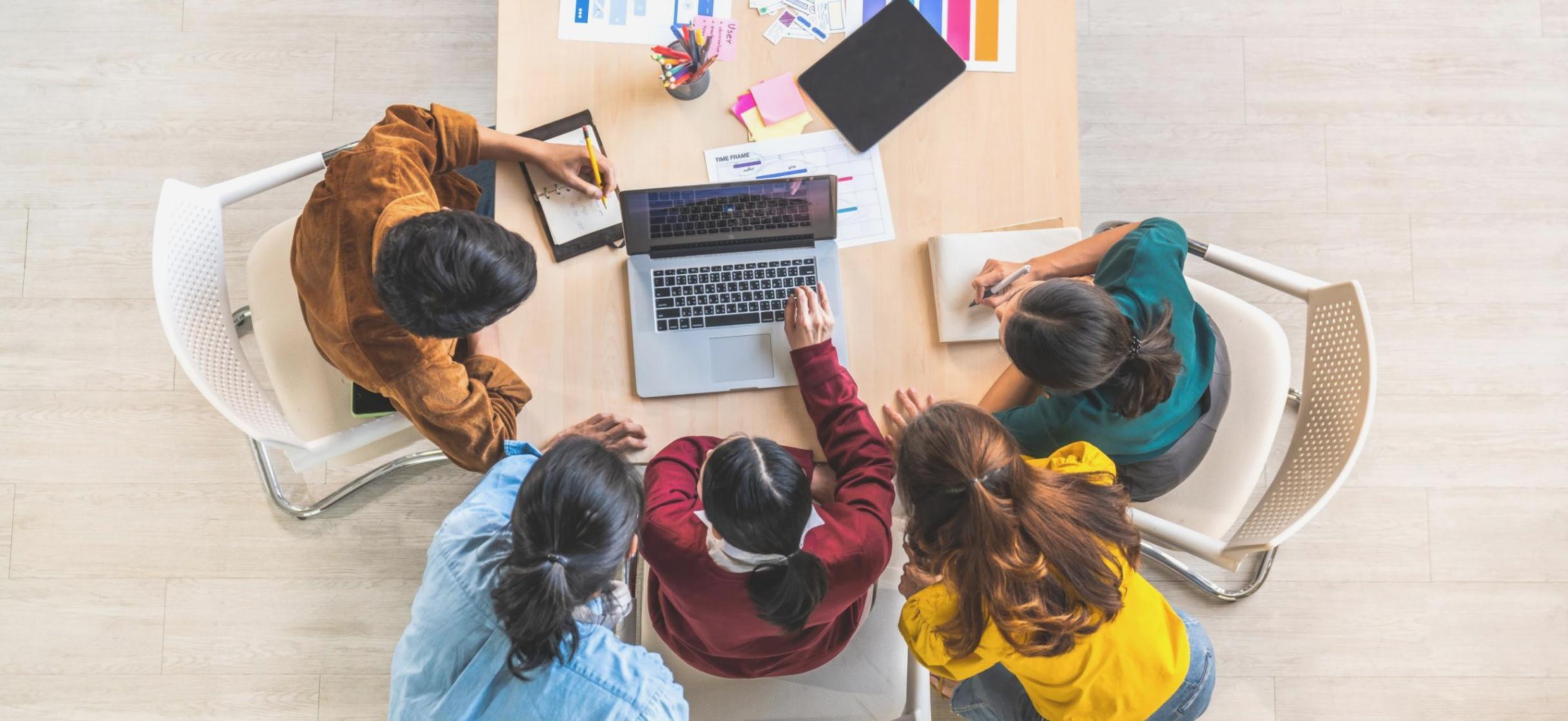 On-page SEO optimisation session in progress — participants working through content structure and keyword placement